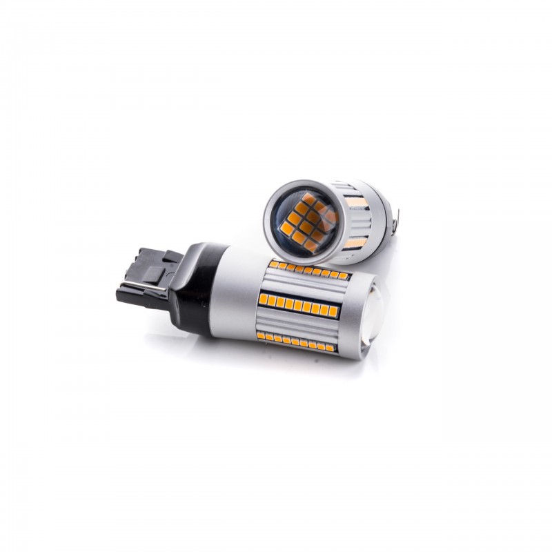 W21W LED žárovky (66 x SMD 2016) oranžová CANBUS