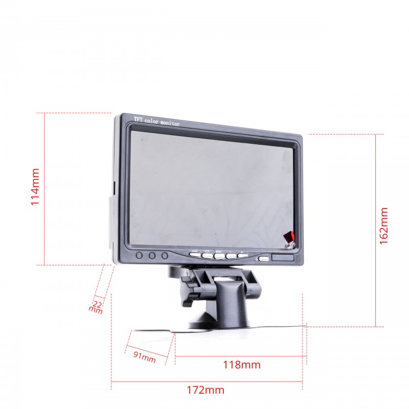 Couvací kamera v rámečku SPZ s 2 čidly a monitorem 7 palců