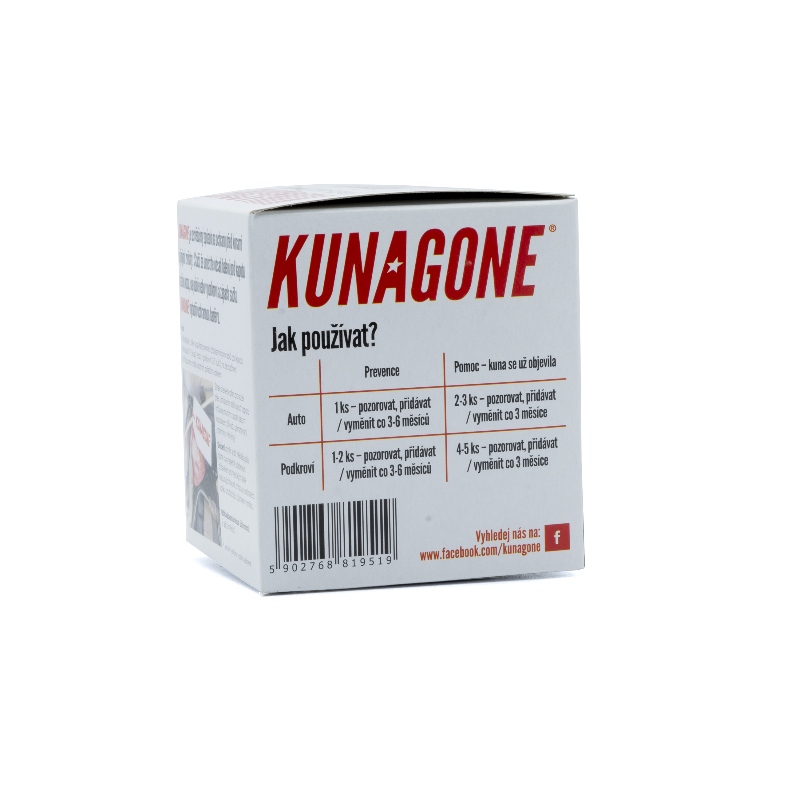 KUNAGONE přírodní odpuzovač proti kunám do auta nebo domu