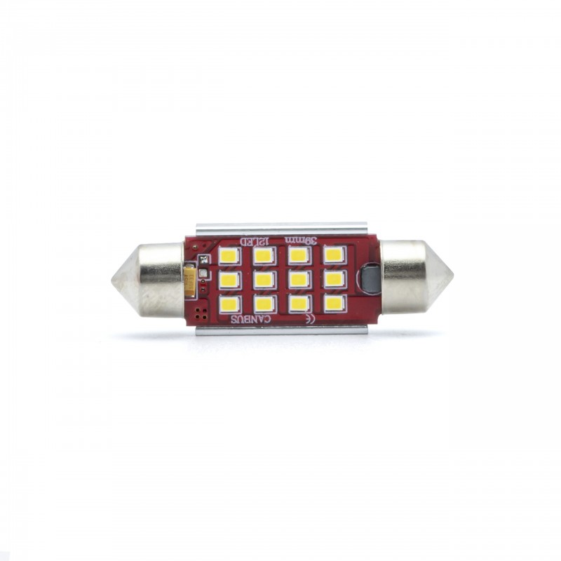 C5W LED žárovky (12 x SMD 2016) 39mm 6000K CANBUS 12/24V
