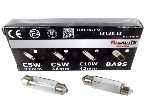 C10W Halogenové žárovky 5W (žlutá) 42mm E4