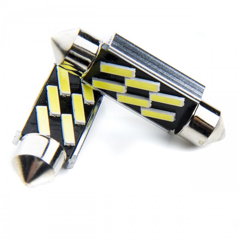 C10W LED žárovky (6 x SMD 7020) 39mm 6000K CANBUS