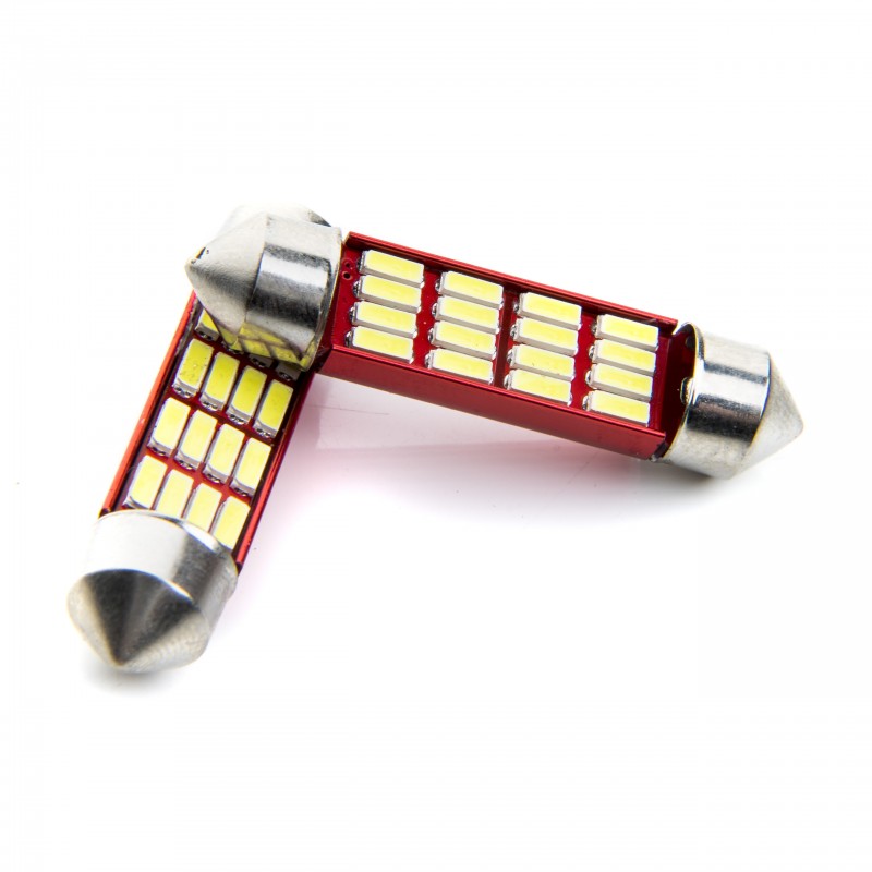 C10W LED žárovky (16 x SMD 4014) 39mm 6000K CANBUS