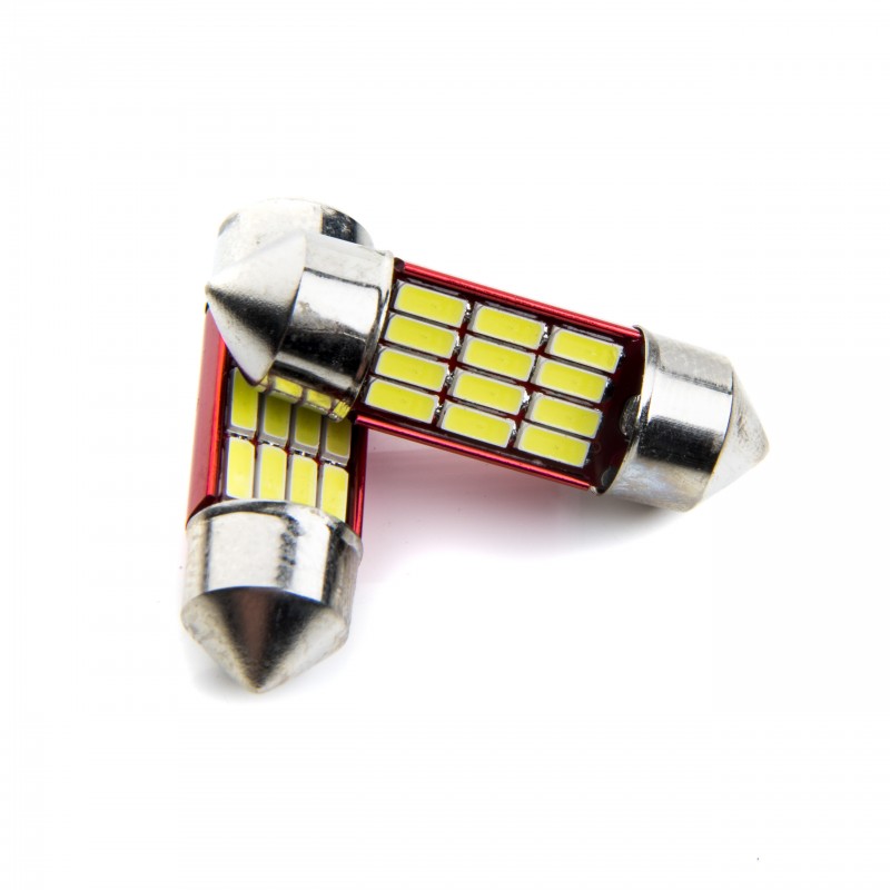 C5W LED žárovky (12 x SMD 4014) 32mm 6000K CANBUS