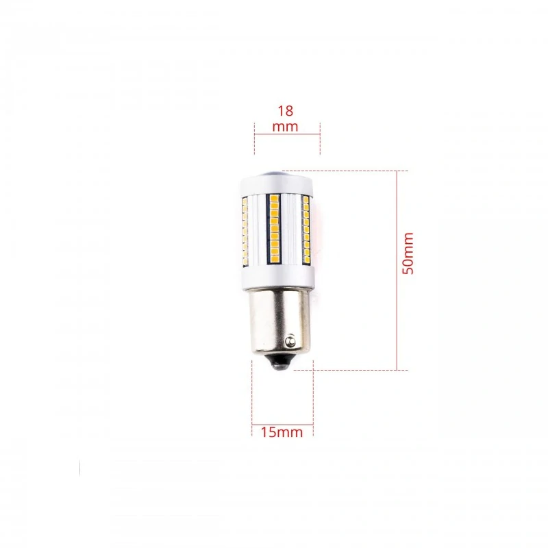 EPL255 LED žárovky PY21W (66 x SMD 2016) oranžová CANBUS