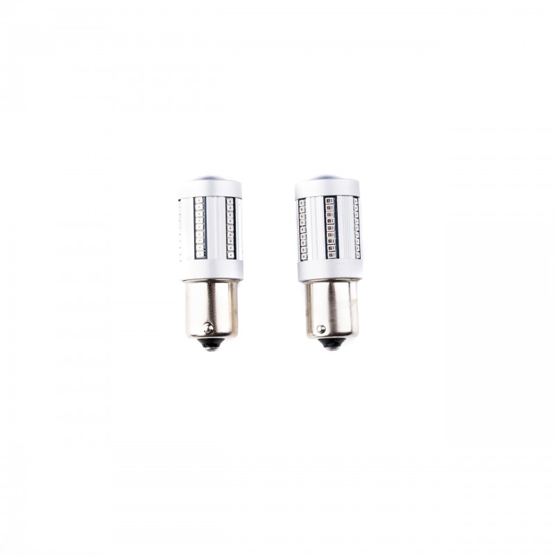 P21W LED žárovky (66 x SMD 2016) červená CANBUS