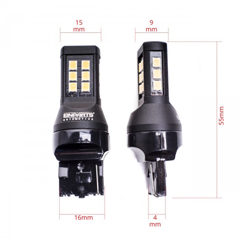 W21W LED žárovky (21 x SMD 2835) oranžová CANBUS