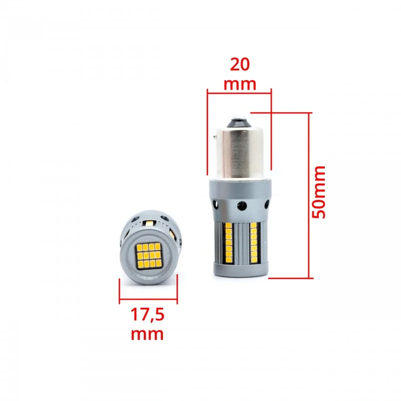 EPL278 LED žárovky PY21W (66 x SMD 2016) oranžová CANBUS