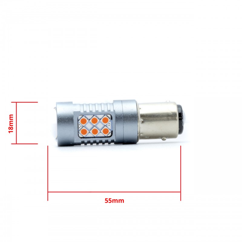 P21/5W LED žárovky (24 x SMD 3030) červená CANBUS