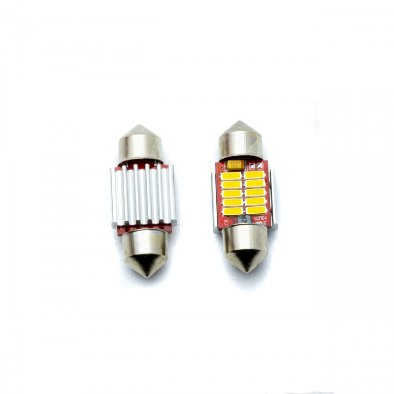 C5W LED žárovky (12 x SMD 4014) 31mm 5000K CANBUS 12/24V