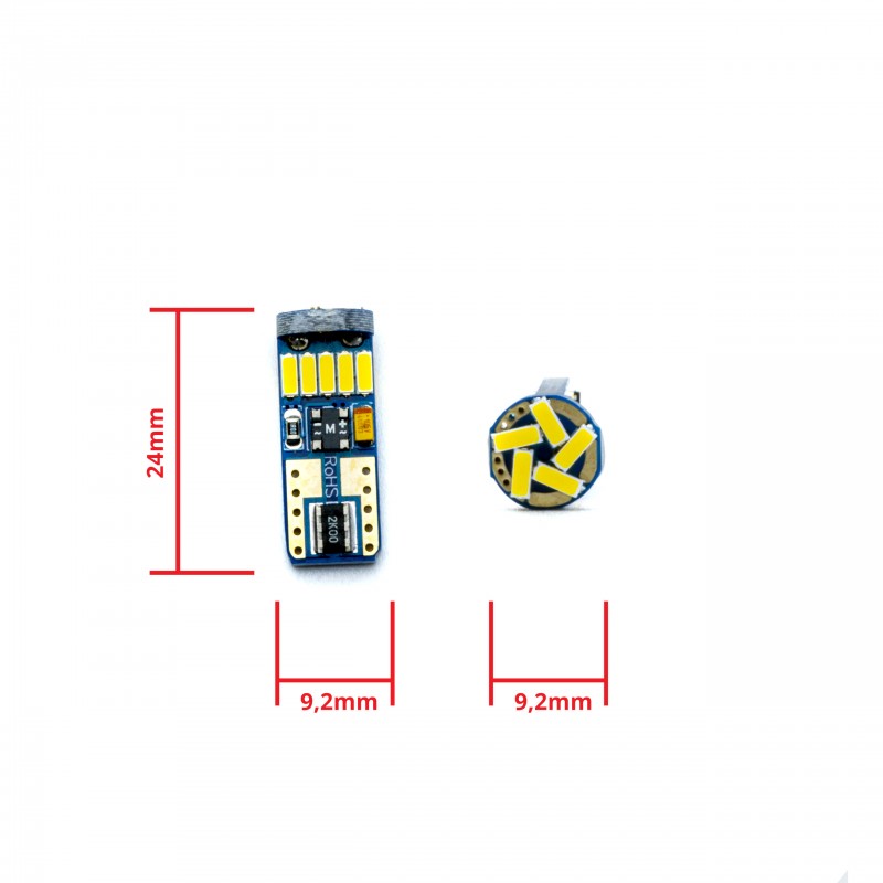 W5W LED žárovky (15 x SMD 4014) 5000K CANBUS