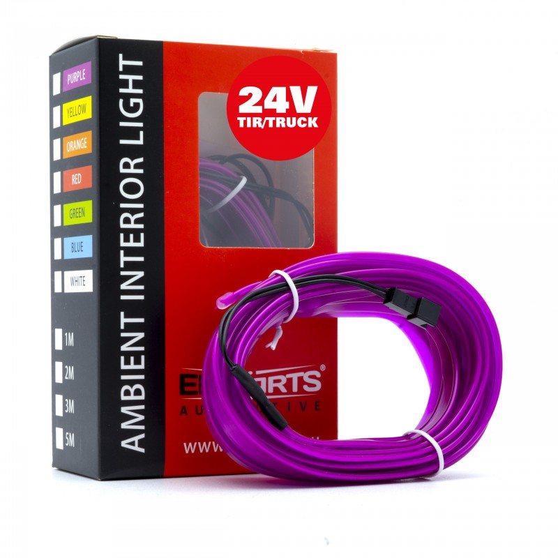 LED světlovodný pásek 5m (fialový) 24V