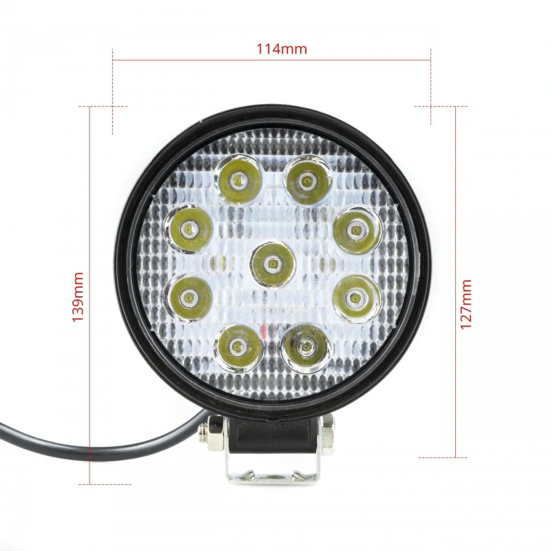 LED Pracovní světlo 9W (9 x 1W EPISTAR) 30° (kulaté)