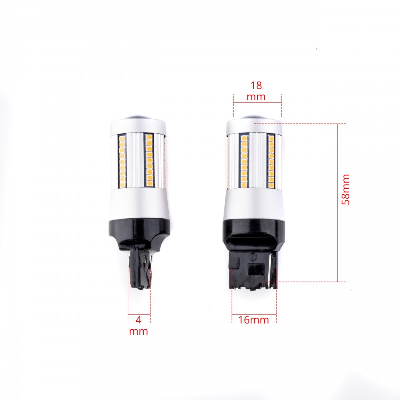 W21W LED žárovky (66 x SMD 2016) oranžová CANBUS