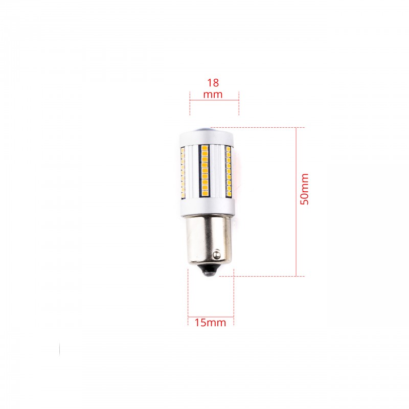 PY21W LED žárovky (66 x SMD 2016) oranžová CANBUS