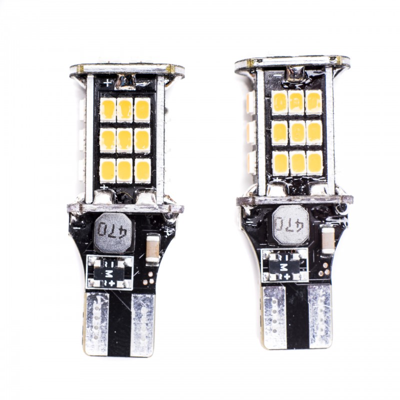 W16W LED žárovky (30 x SMD 3020) oranžová CANBUS