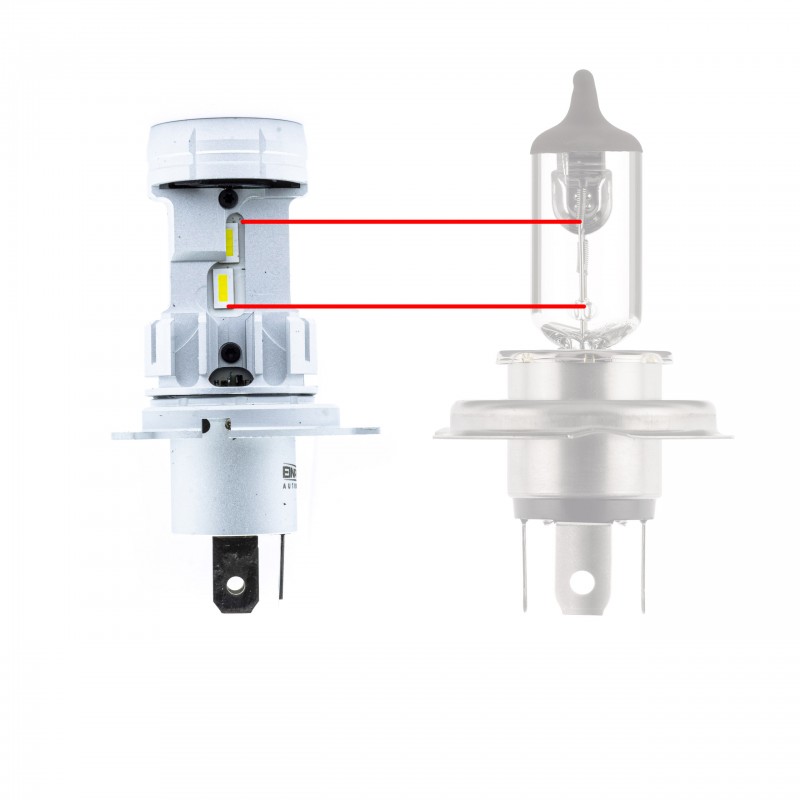 H4 LED žárovky (4 x LED COB) 6000K krátké