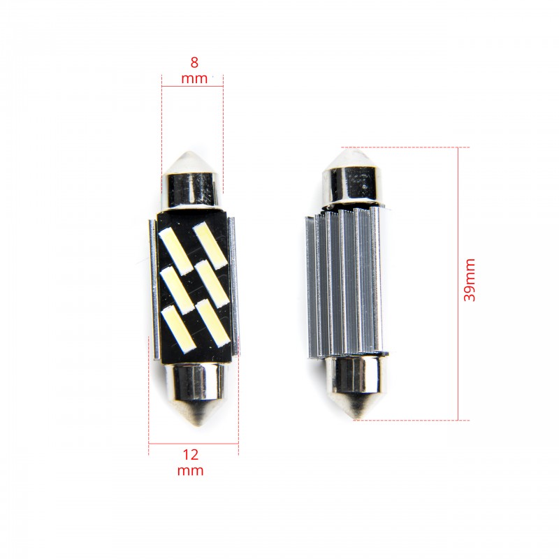 C10W LED žárovky (6 x SMD 7020) 39mm 6000K CANBUS