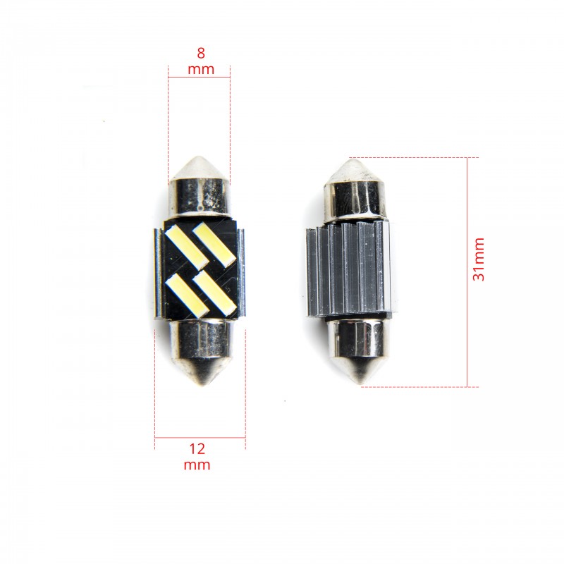 C5W LED žárovky (4 x SMD 7020) 32mm 6000K CANBUS