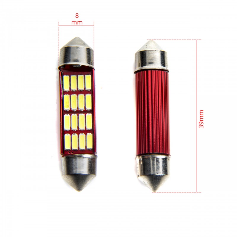 C10W LED žárovky (16 x SMD 4014) 39mm 6000K CANBUS