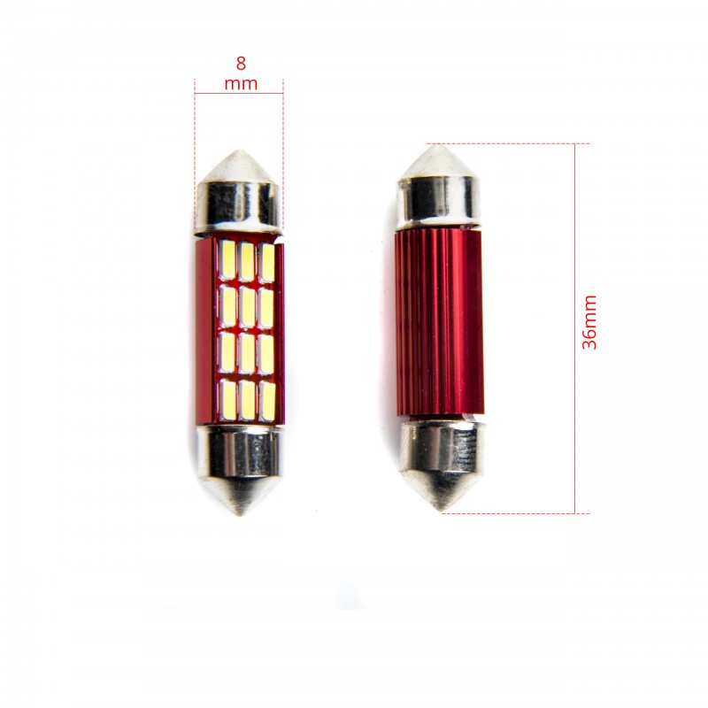 C5W LED žárovky (12 x SMD 4014) 36mm 6000K CANBUS