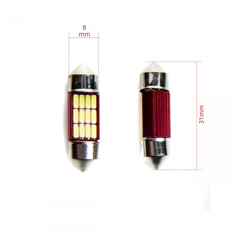 C5W LED žárovky (12 x SMD 4014) 32mm 6000K CANBUS