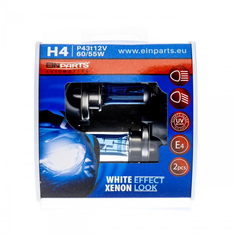 H4 Halogenové žárovky "White Effect Xenon Look"