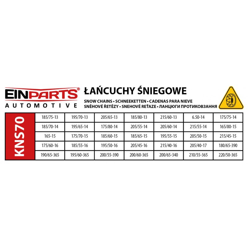 Sněhové řetězy KNS70 9mm TÜV GS ÖNORM