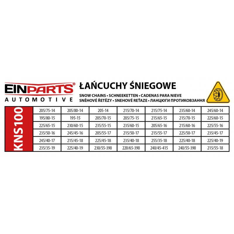 Sněhové řetězy KNS100 9mm TÜV GS ÖNORM