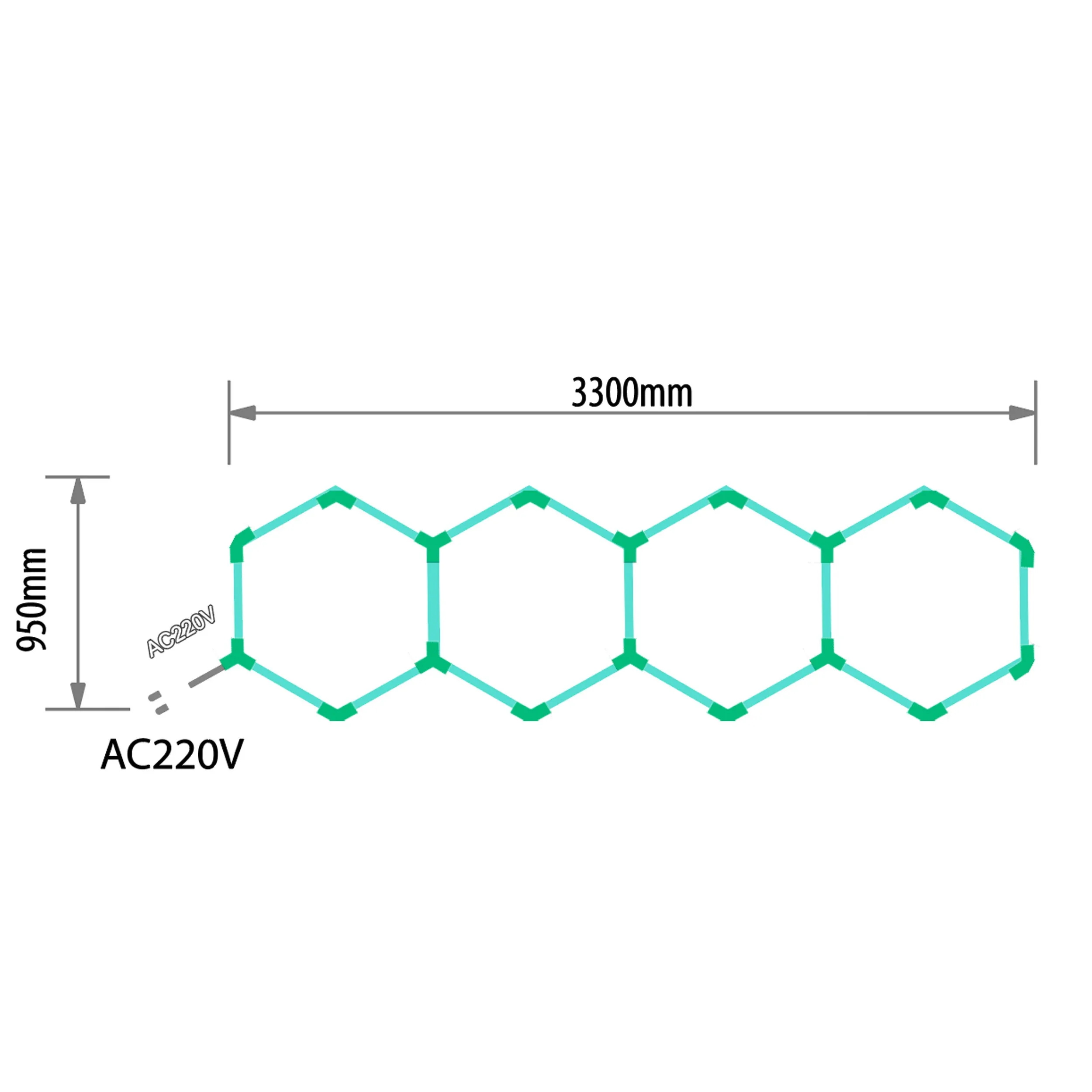 EPHCL05 osvětlení Hexagon LED 6500K 220V 95 x 330 cm