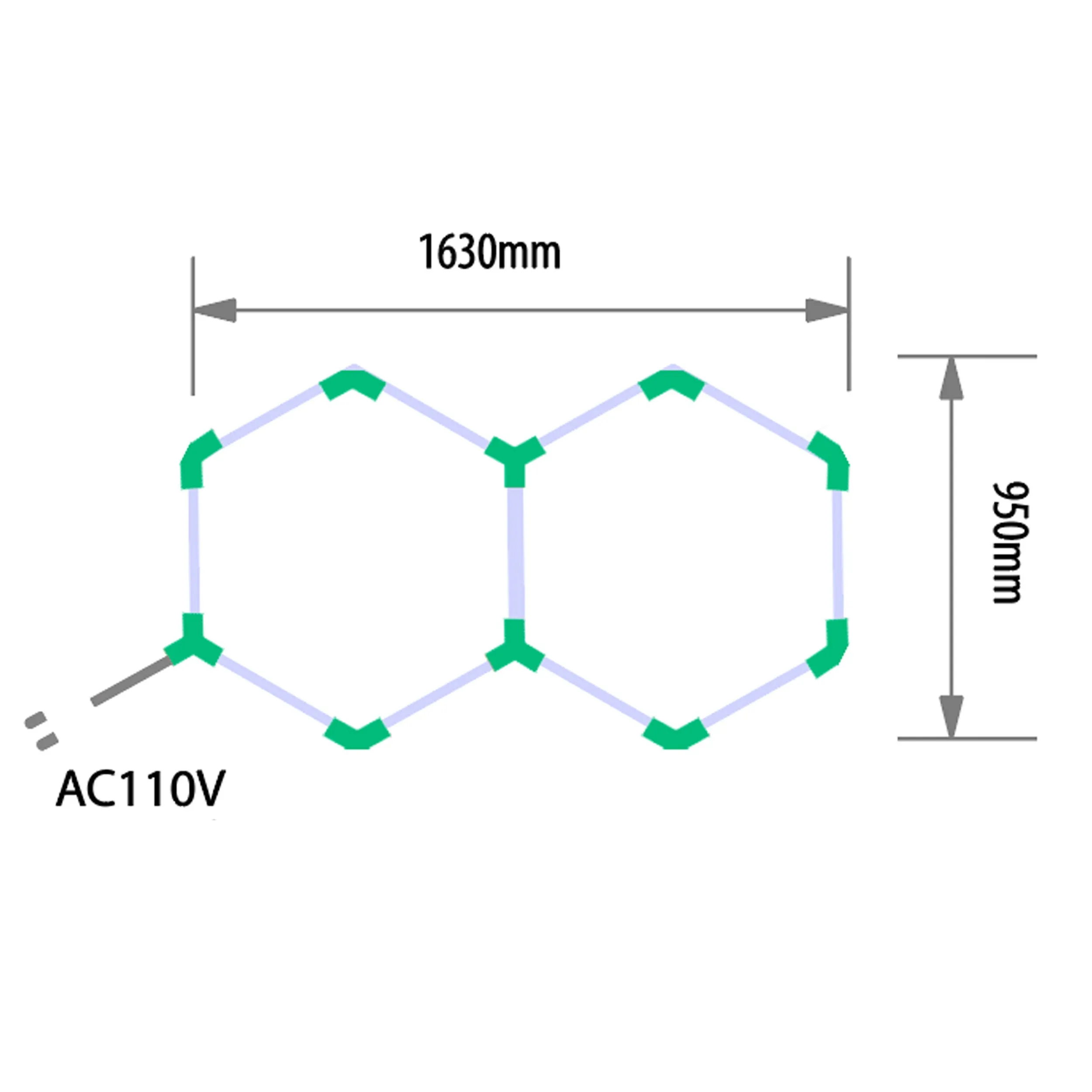 EPHCL02 osvětlení Hexagon LED 6500K 220V 95 x 163 cm