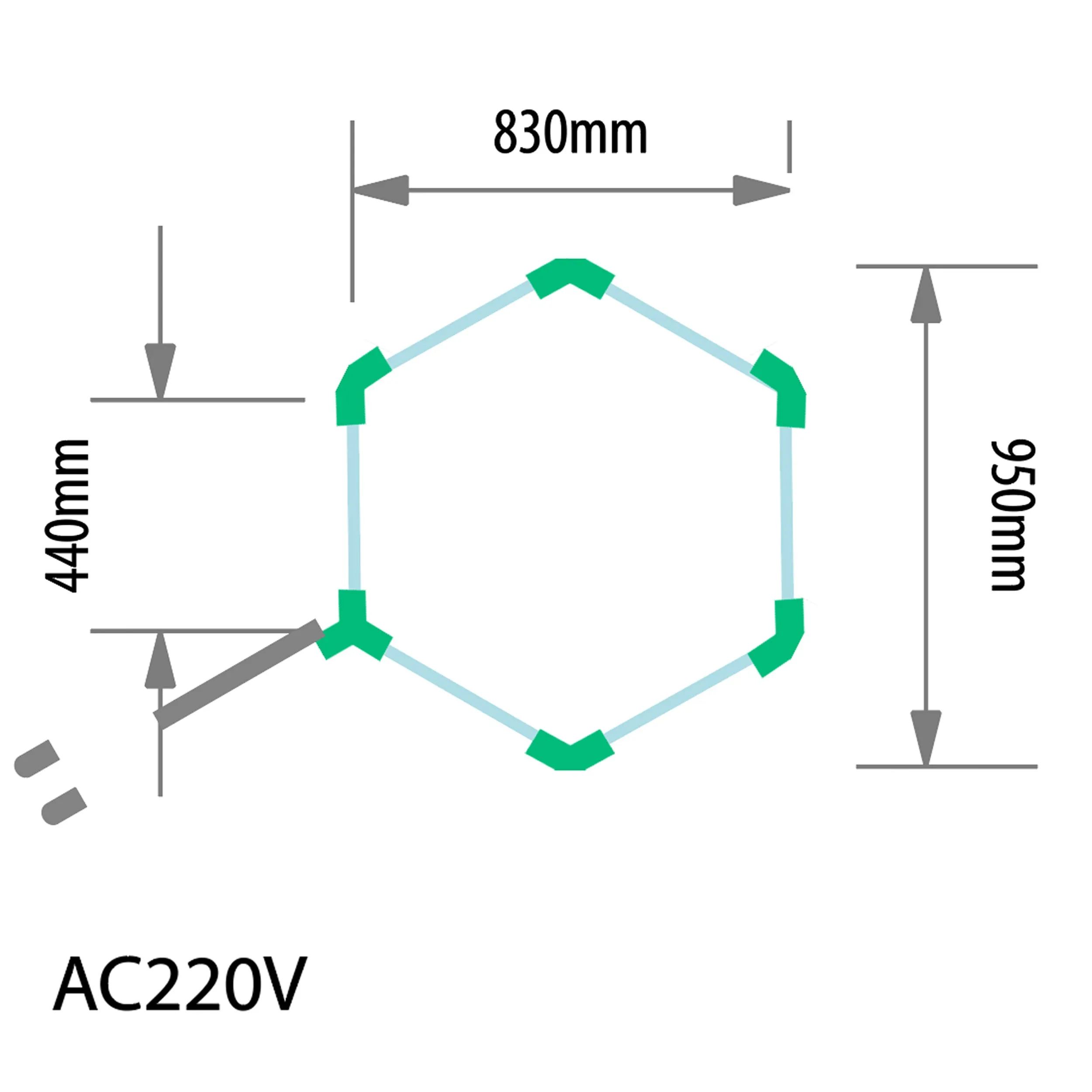 EPHCL01 osvětlení Hexagon LED 6500K 220V 83 x 95 cm