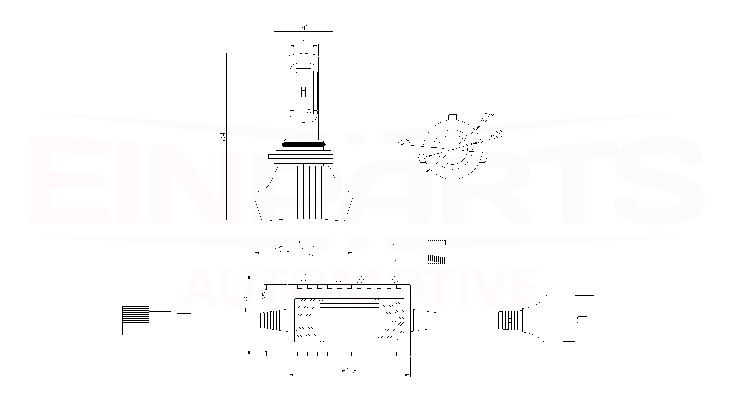 HB4 LED žárovky 30W (6 x LUMILED) 6000K CANBUS