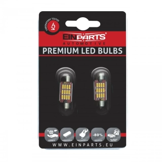 EPL53 LED žárovky C5W (12 x SMD 4014) 36mm 3000K CANBUS